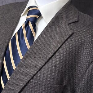 Joseph Feiss Sport Coat 44L Brown Lambswool‎ Blazer Jacket Casual Classic